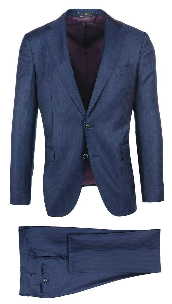 ike behar Navy Pin Stripe Suit
