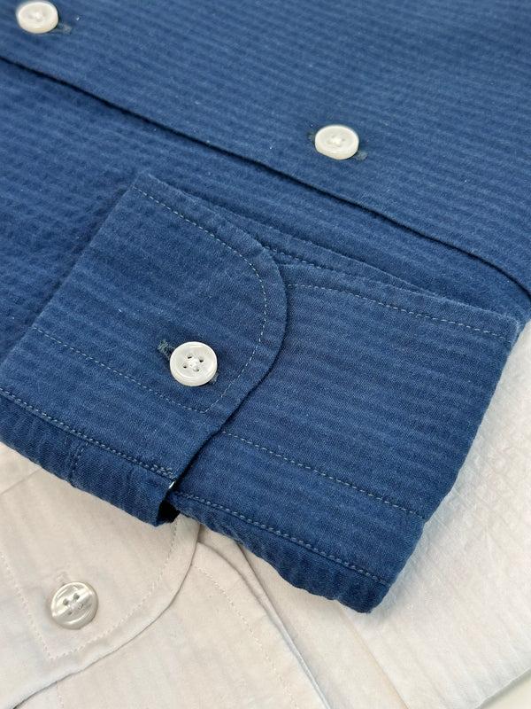 Ike Behar Navy Seersucker Shirt