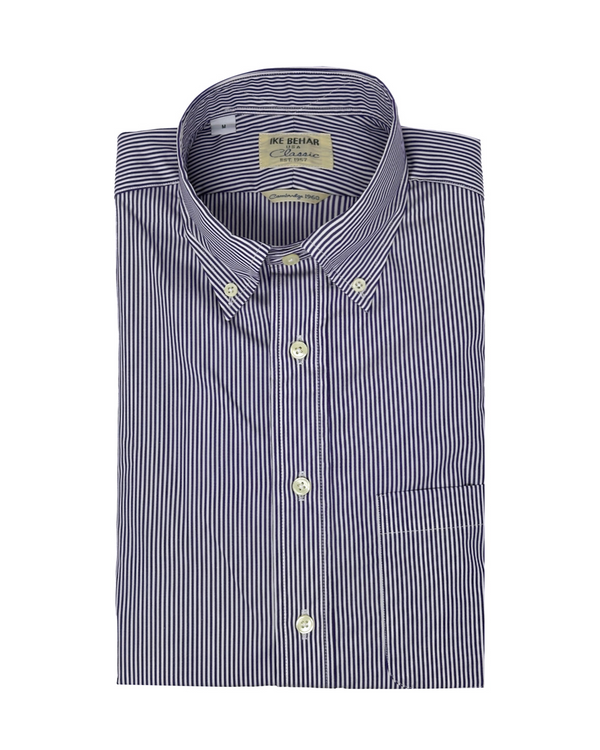ike behar Navy Stripe Button-Down Shirt