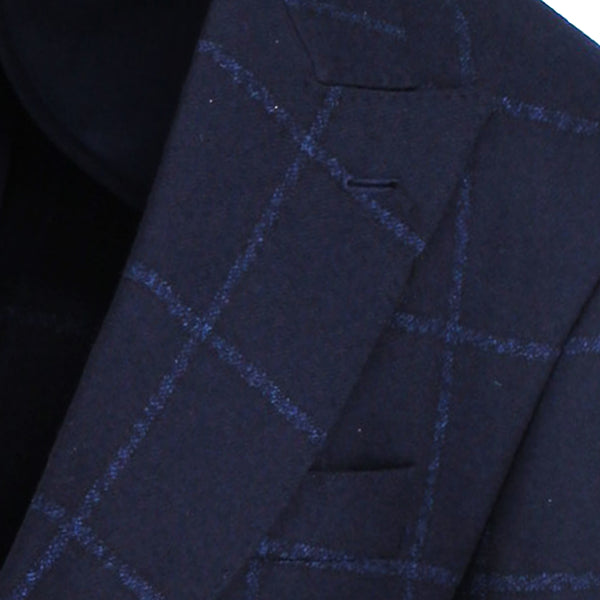 Ike Behar Navy Window Pane Sport Coat