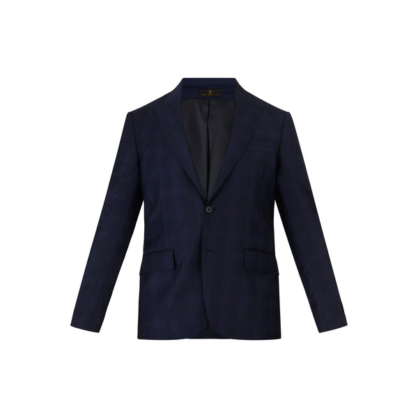 Ike Behar Navy With Indigo Check Suit