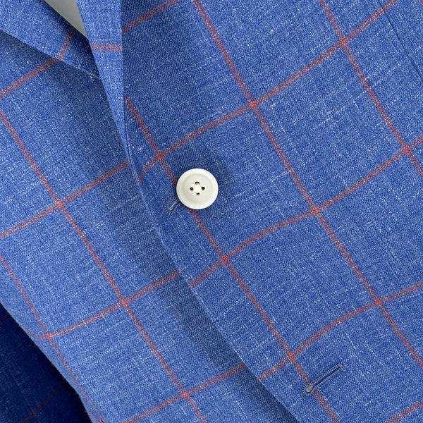 Ike Behar Navy With Red Windowpane Sport Coat