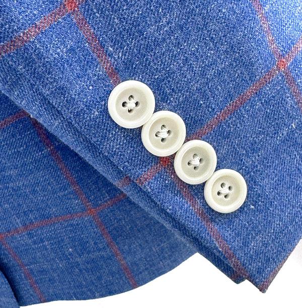 Ike Behar Navy With Red Windowpane Sport Coat