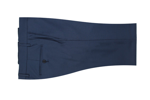ike behar New Blue Classic Flat Front Dress Pant