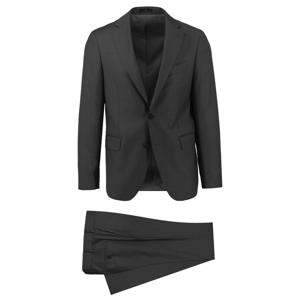 ike behar Notch Lapel Charcoal Suit
