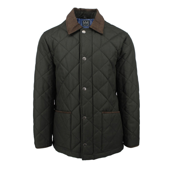 Ike Behar Olive Enfield Quilted Jacket