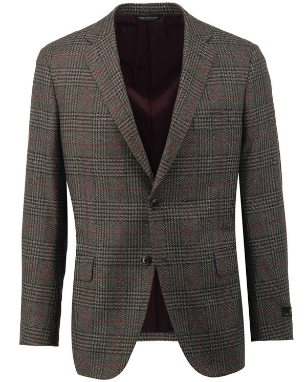 ike behar Olive Glen Plaid Sport Coat