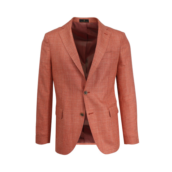 Ike Behar Orange Melange Basket Weave Sport Coat