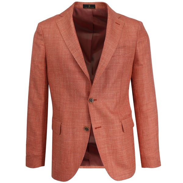 ike behar Orange Melange Basket Weave Sport Coat