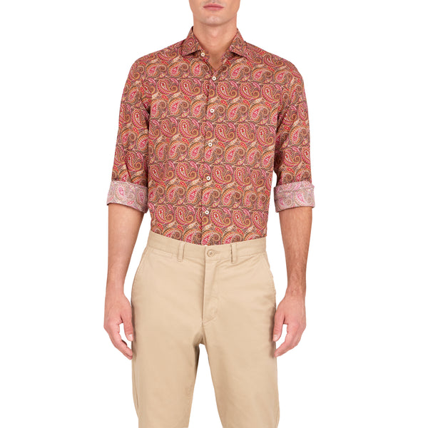 Ike Behar Paisley Print Sport Shirt