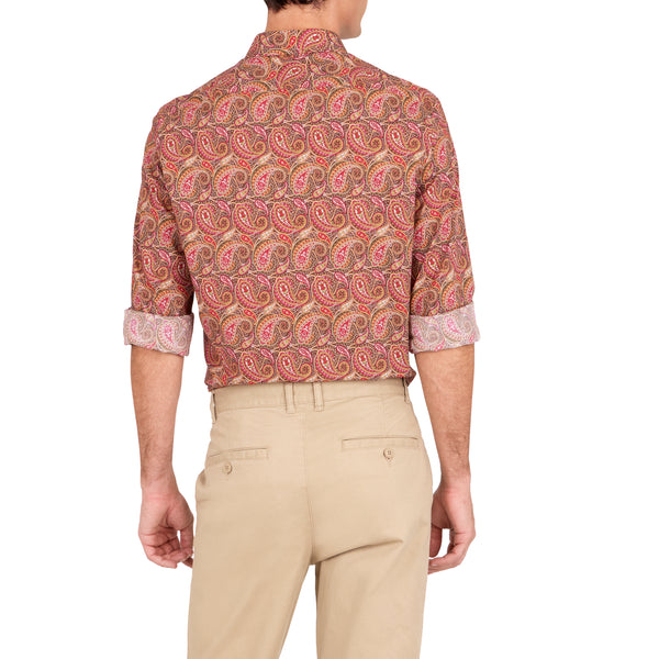 Ike Behar Paisley Print Sport Shirt