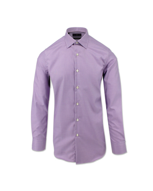 Ike Behar Purple Mini-Houndstooth Dress Shirt