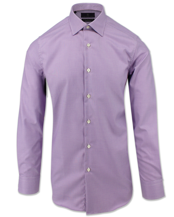 ike behar Purple Mini-Houndstooth Dress Shirt