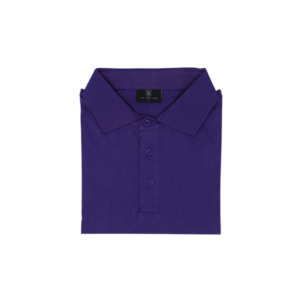 Ike Behar Purple Three Button Polo