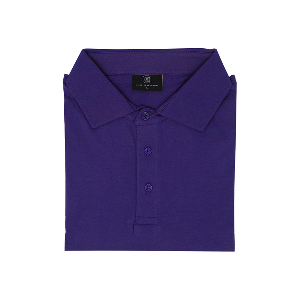ike behar Purple Three Button Polo