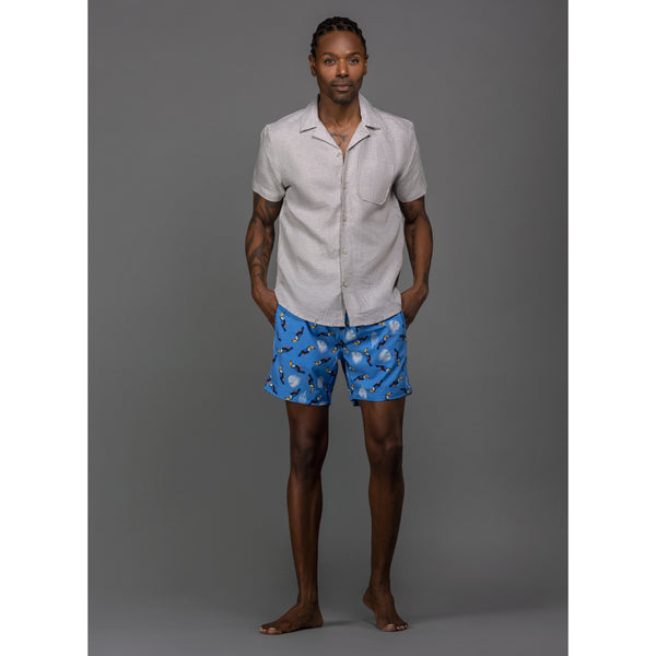 Ike Behar Regatta Blue Tucan Swim Shorts