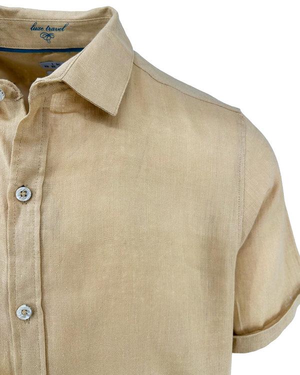Ike Behar Safari Pure Linen Short Sleeve Shirt