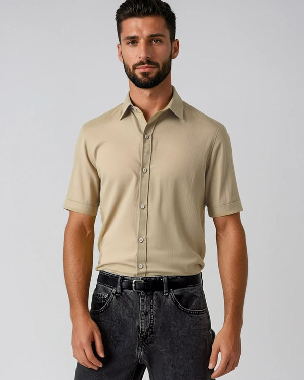 Ike Behar Safari Pure Linen Short Sleeve Shirt