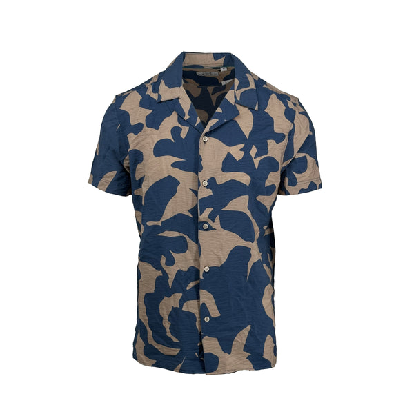Ike Behar Star Scream Printed Embossed Camp Shirt