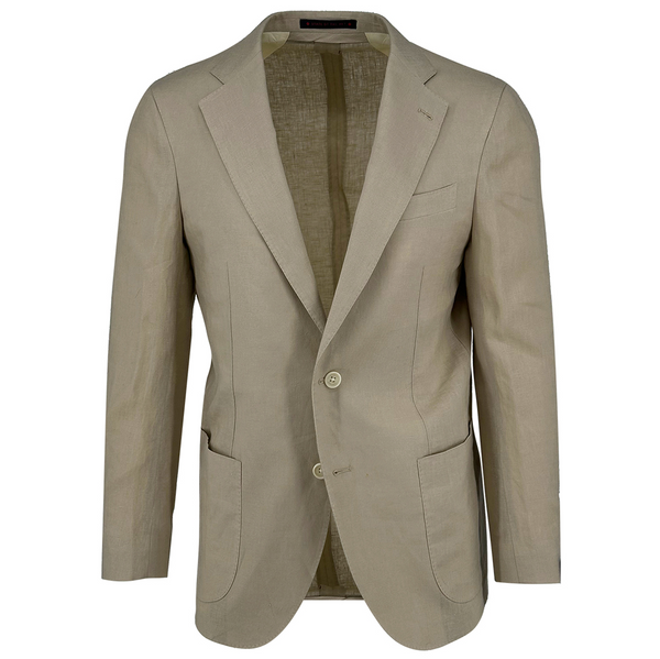 ike behar Tan Linen Sport Coat