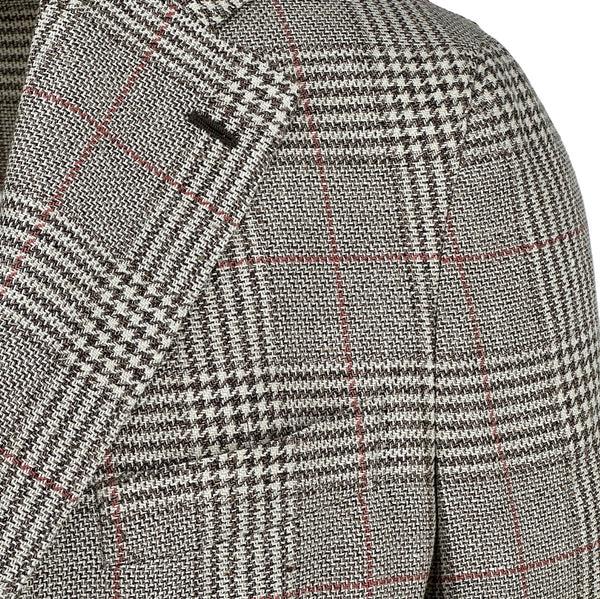Ike Behar Tan Plaid Check Sport Coat