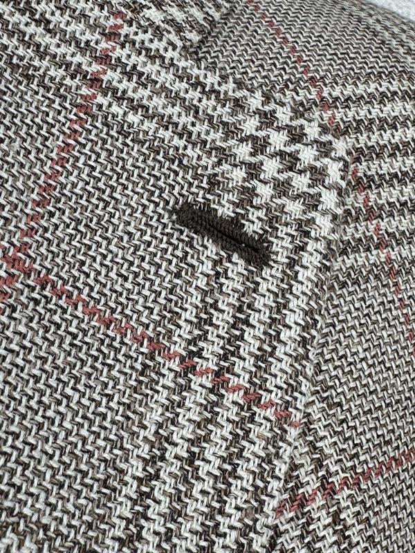 Ike Behar Tan Plaid Check Sport Coat