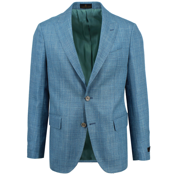 ike behar Teal Melange Basket Weave Sport Coat