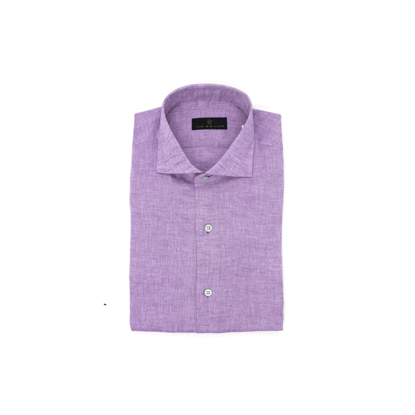 Ike Behar Violet Hand Finished Italian Linen Shirt