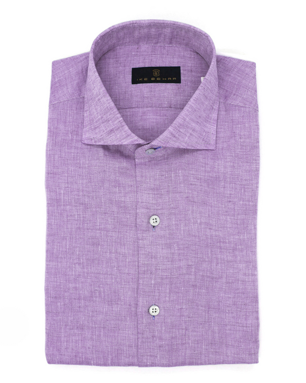 ike behar Violet Hand Finished Italian Linen Shirt