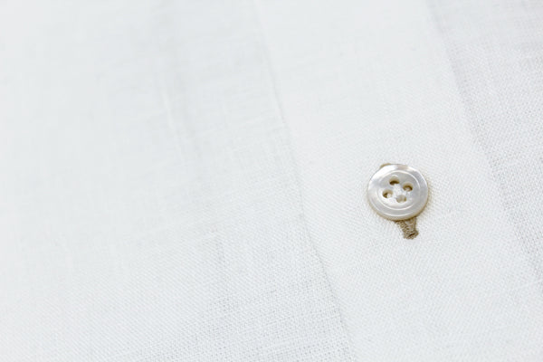 Ike Behar White Hand Finished Italian Linen Shirt