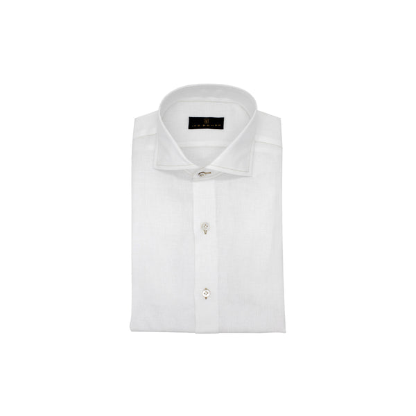 Ike Behar White Hand Finished Italian Linen Shirt