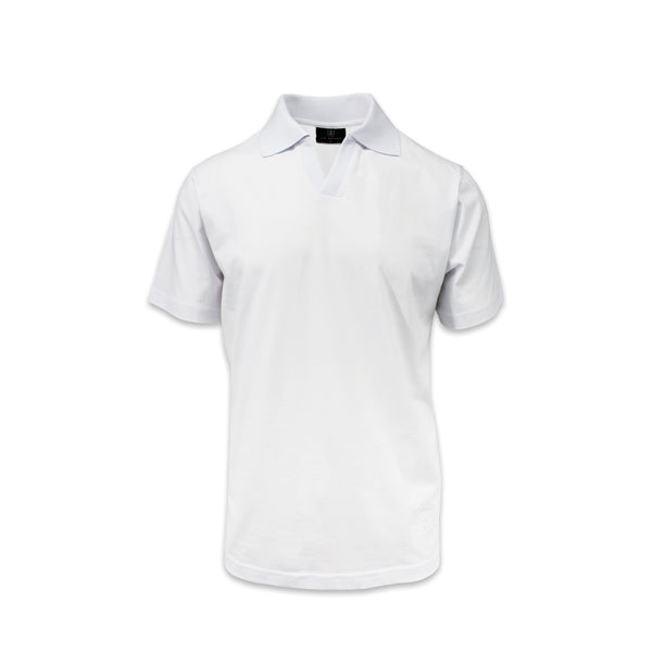 Ike Behar White Pima Johnny Collar Polo