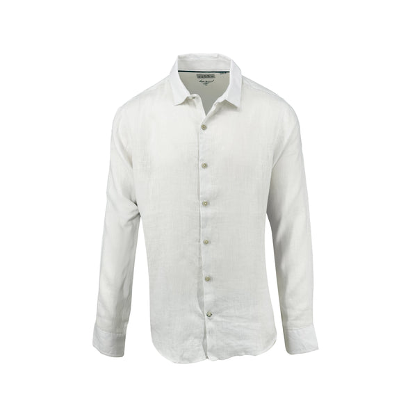 Ike Behar White Pure Linen Shirt