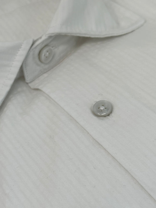 Ike Behar White Seersucker Shirt