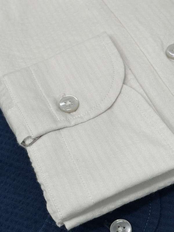 Ike Behar White Seersucker Shirt