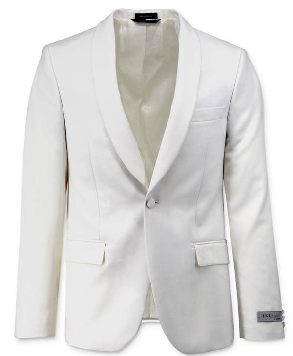 ike behar White Shawl Collar Tuxedo Jacket