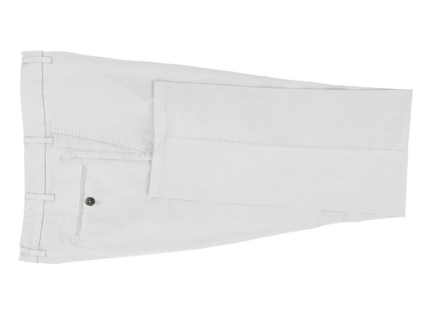 ike behar White Stretch Cotton Pants