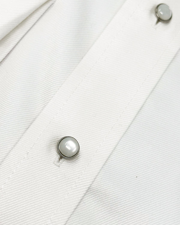 Ike Behar White Twill Tuxedo Shirt