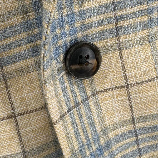 Ike Behar Yellow With Sky Check Sport Coat