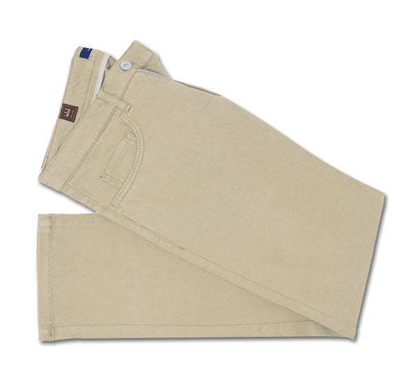 ike behar Khaki Techno-Stretch Sateen 5 Pocket Pants
