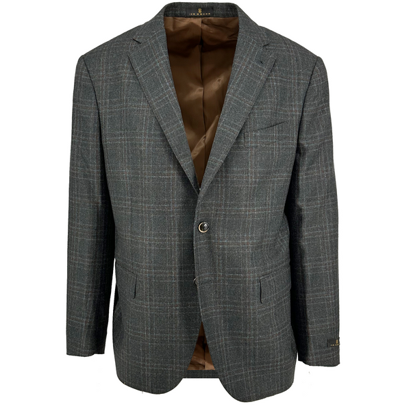 ike behar Olive Check New Zealand Merino Sport Coat