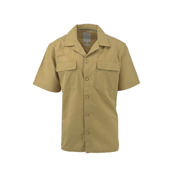 Ike Behar Safari Linen Blend Tonal Dobby Two Pocket Short Sleeve Shirt