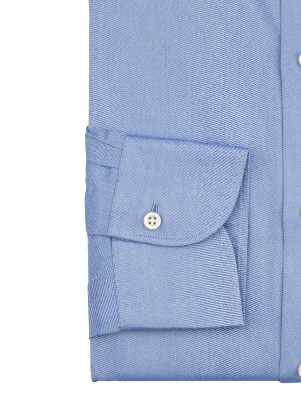Ike Behar Spread Collar Blue Italian Twill Dress Shirt