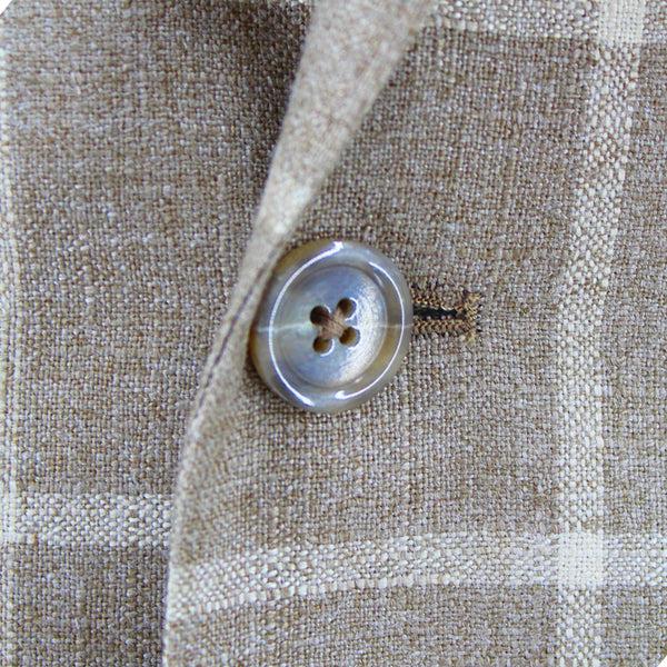 Ike Behar Tan Silk And Cashmere Windowpane Sport Coat