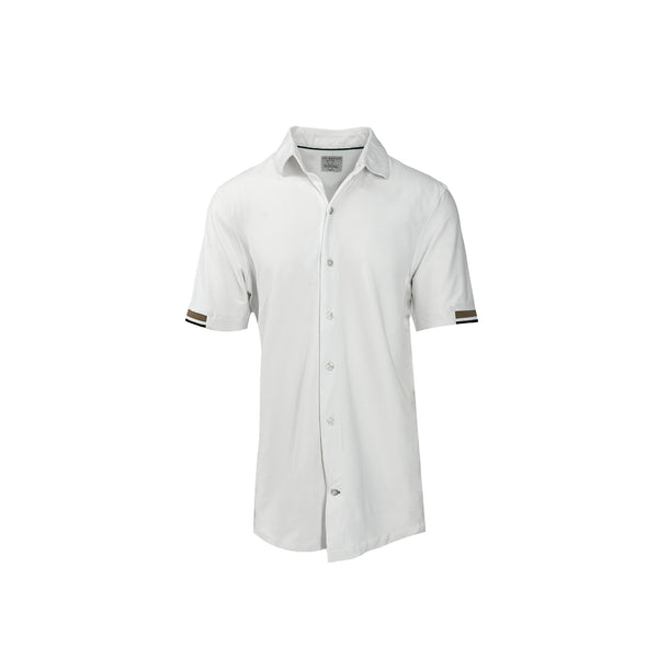 Ike Behar White Cool Knit Button-Front And Short Tennis Set
