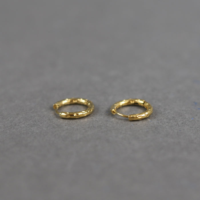 Ikon Nordic Muse Gold Hammered Hoop Earrings