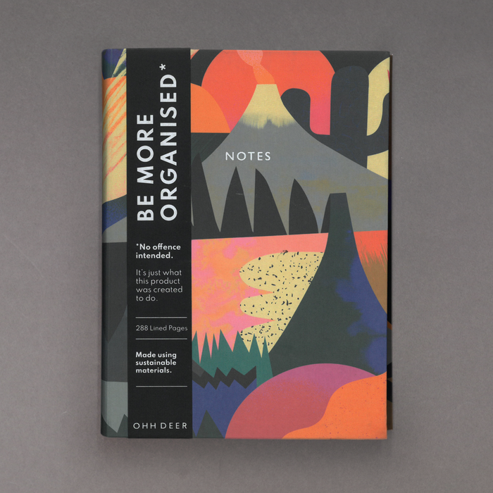 ikon Ohh Deer Volcanic Abstract Linen Notebook