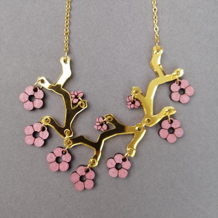 ikon Working Clasp Cherry Blossom Necklace