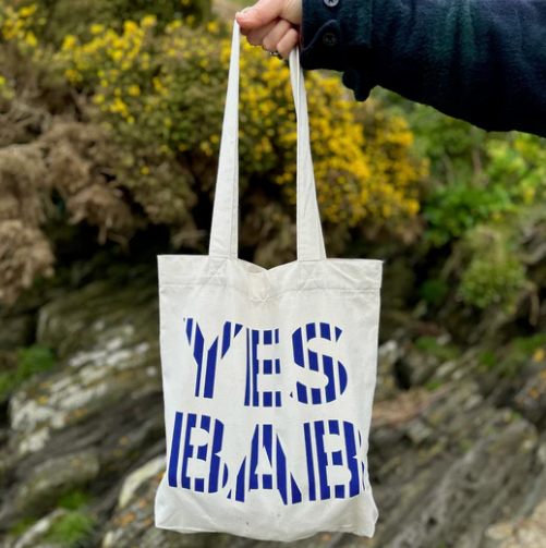 ikon Punks and Chancers YES BAB Stripe Blue and White Tote Bag
