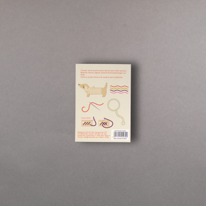 Ikon Rex London Stitch Your Own Wooden Keyring - Sausage Dog